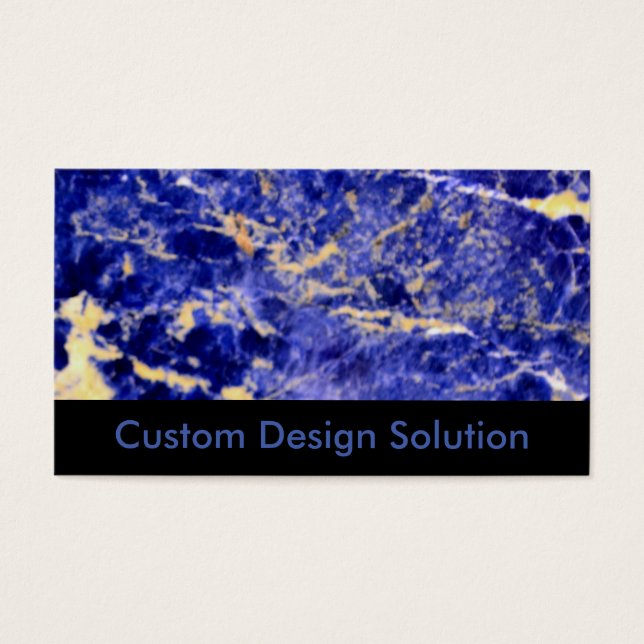 Blå granit, blå marmor, blå sten visitkort (Framsidan)