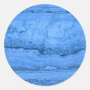 Blå Granite mönster, blå marmor, blå sten Runt Klistermärke