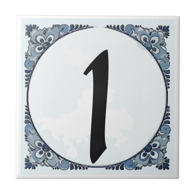 Blå Gräns-plattan, House-nummer, ändringsnummer Kakelplatta (Framsidan)