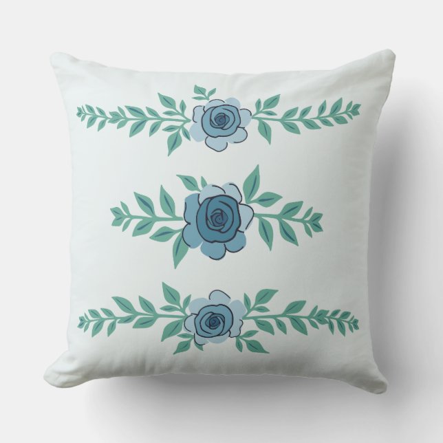 Blå Gräns Ro Arrangemang Kudde (Framsida)