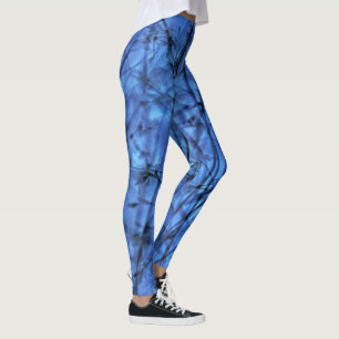 Blå gräs på blå Abstrakt Leggings