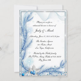 Blå Gräs-vinter-jul-repetitionsmiddag Inbjudningar