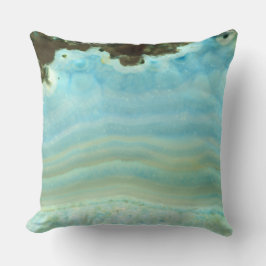 Blå Grått-agate Geode Sten Crystal Mönster Kudde