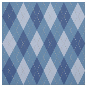 Blå Grått Argyle Mönster Tyg