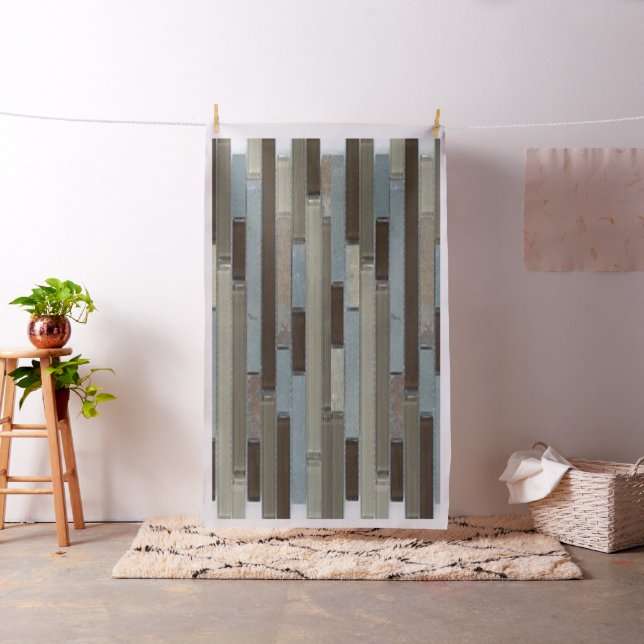 Blå Grått Black Tile Fabric Tyg (In Situ)