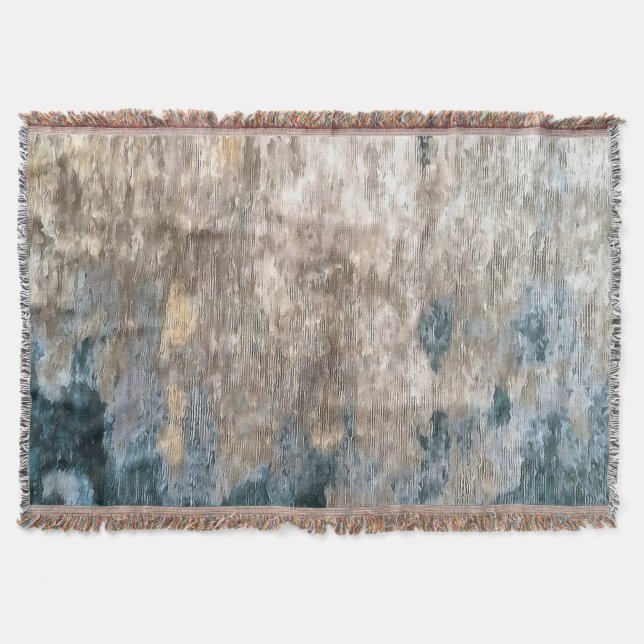 Blå Grått-dekorativ Abstrakt Filt (Framsidan)