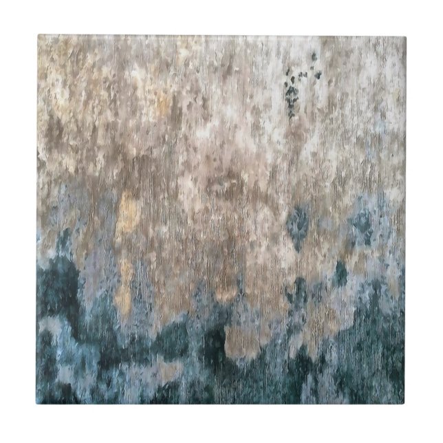 Blå Grått-dekorativ Abstrakt Kakelplatta (Framsidan)