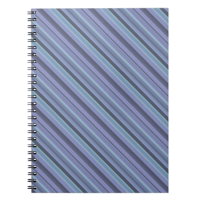 Blå grått diagonal rand anteckningsbok med spiral (Framsidan)