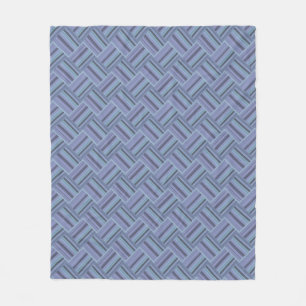 Blå grått diagonal rand väv mönster fleecefilt
