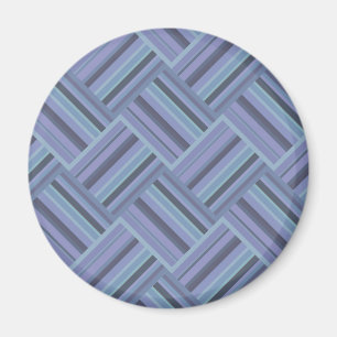 Blå grått diagonal rand väv mönster magnet