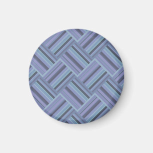 Blå grått diagonal rand väv mönster magnet