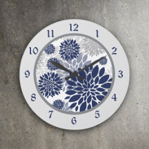Blå Grått Flower Graphic