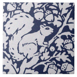Blå Grått Granite Stone Woodland Animal Kakelplatta