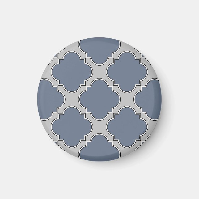 Blå-grått-katrefoil Magnet (Framsidan)