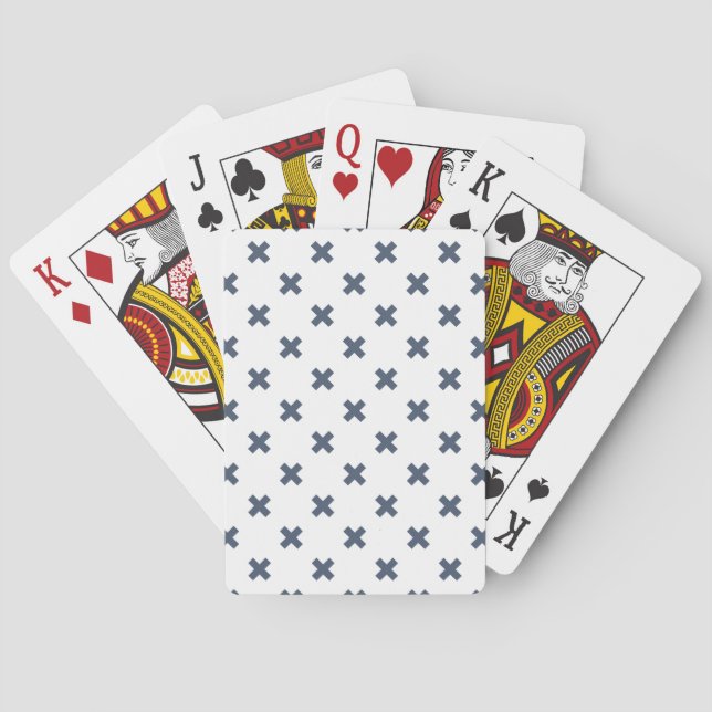 Blå-grått kor sytlar på vita casinokort (Baksidan)