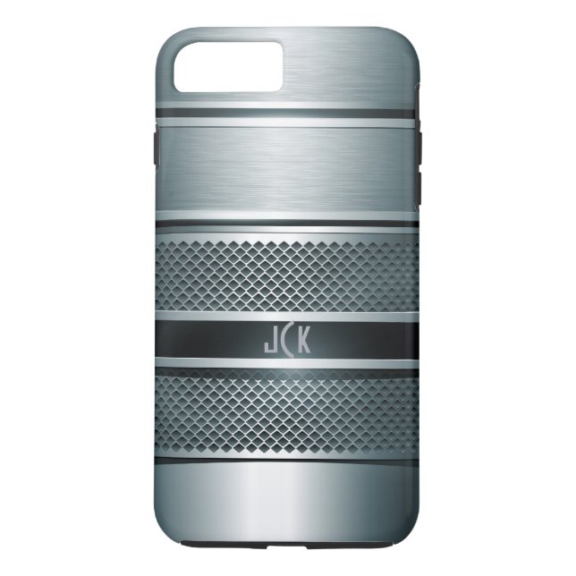 Blå Grått Metallisk design-Monogram Case-Mate iPhone Skal (Baksida)