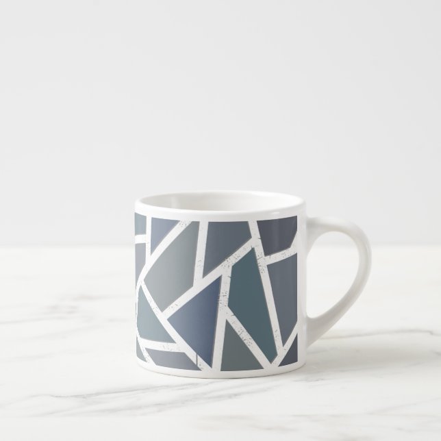 Blå grått-mosaic mönster espressomugg (Höger)