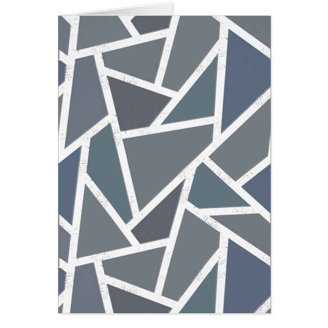 Blå grått-mosaic mönster hälsningskort (Framsidan)