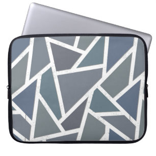 Blå grått-mosaic mönster laptop fodral