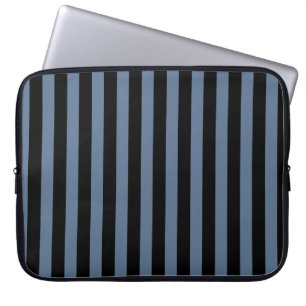 Blå grått och svart rand laptop fodral