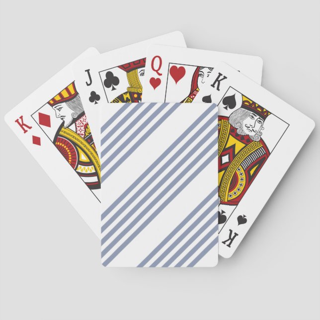 Blå grått och vit fem rand mönster casinokort (Baksidan)