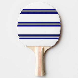 Blå Grått- och vitremsdesign Pingisracket