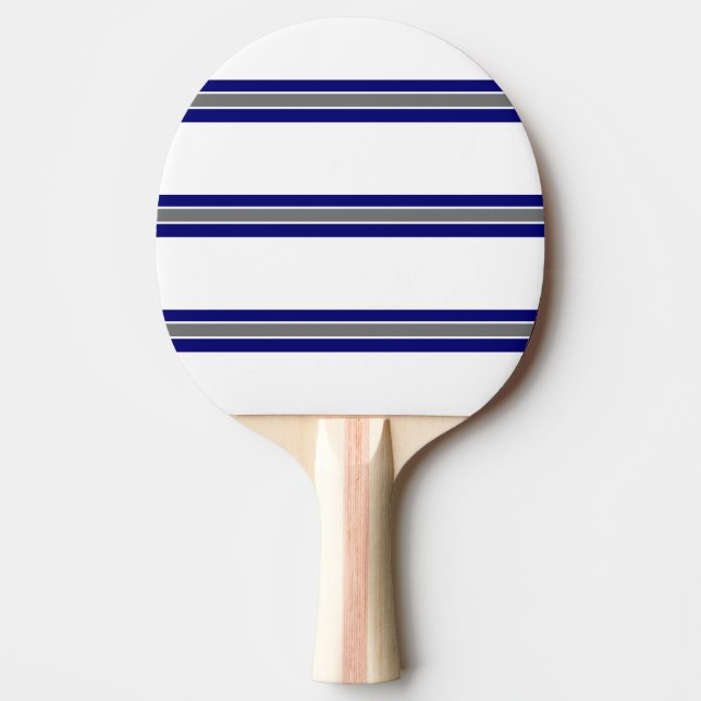 Blå Grått- och vitremsdesign Pingisracket (Framsidan)
