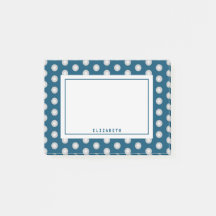 Blå Grått Polka Dot Namn-mall