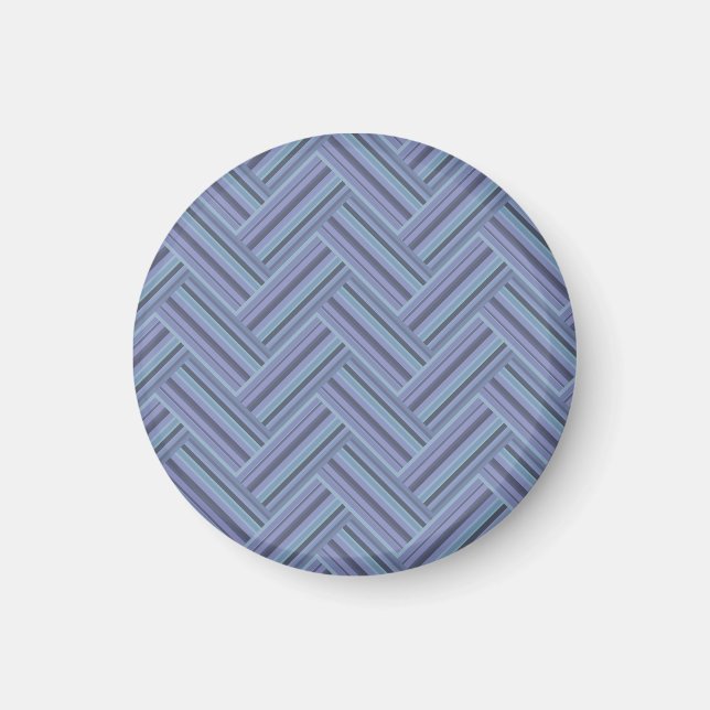 Blå grått rand dubbla väv mönster magnet (Framsidan)