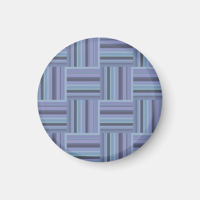Blå-grått rand väv mönster magnet (Framsidan)