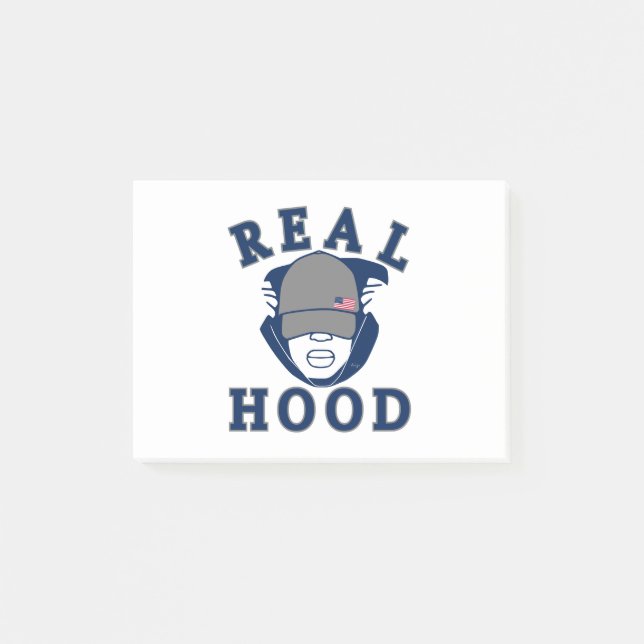 blå grått REAL HUVA GUY IN HOODIE Post-it Block (Framsida)