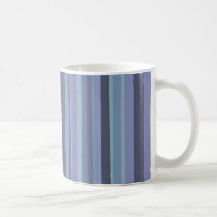 Blå-grått-vågrät rand kaffemugg