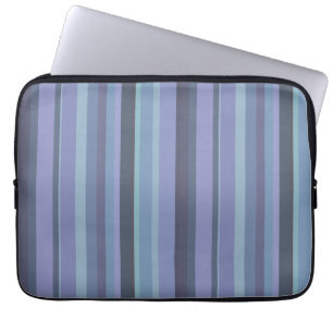 Blå-grått-vågrät rand laptop fodral