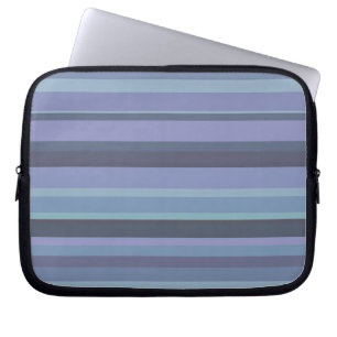 Blå-grått-vågrät rand laptop sleeve