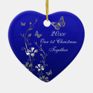 Blå, Grått vår första jultomte Ornament