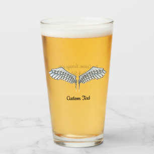 Blå-grått-Vingar-glas Glaskopp
