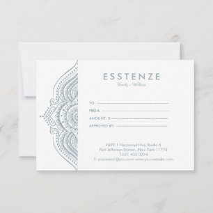 Blå grått White Mandala Gift Certificate Design