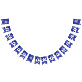 Blå Grattis på födelsedagen-färgplatta Vimplar