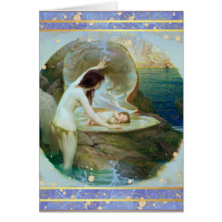 Blå Grattisar på Nyfödd bebis-kortet Hälsningskort