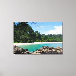 Blå Green Bay Landskaps Resefoto Indonesien Canvastryck