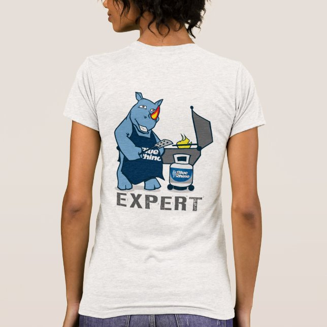 Blå "Grilling Expert" av Rhino T Shirt (Baksida)