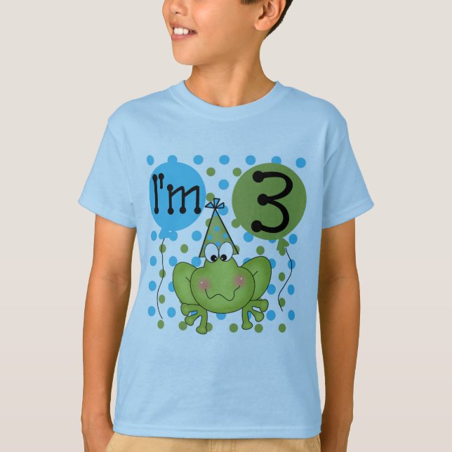 Blå grodd 3:e födelsedag Tshirts och gåvor (Framsida)