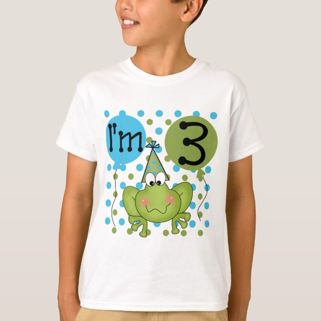Blå grodd 3:e födelsedag Tshirts och gåvor (Framsida)