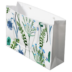 Blå Grön Akvarell Vildblomma
