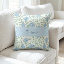 Blå Grön Akvarell Vildblomma Monogram Namn