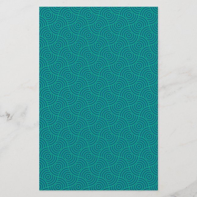 Blå & Grön Cirkeldesign Tvål Omslags Papper (Framsida)
