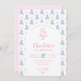 Blå Grön Hortensia Rosa Båge Trädgallret Inbjudningar