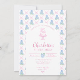 Blå Grön Hortensia Rosa Band Trädgallret Inbjudningar