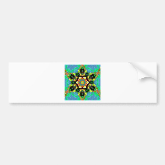 Blå Grön Läknings Chakra Mandala Meditation Konst Bildekal (Framsidan)