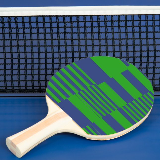 Blå Grön Lapptäcke Randig Design  Pingisracket (Insitu)